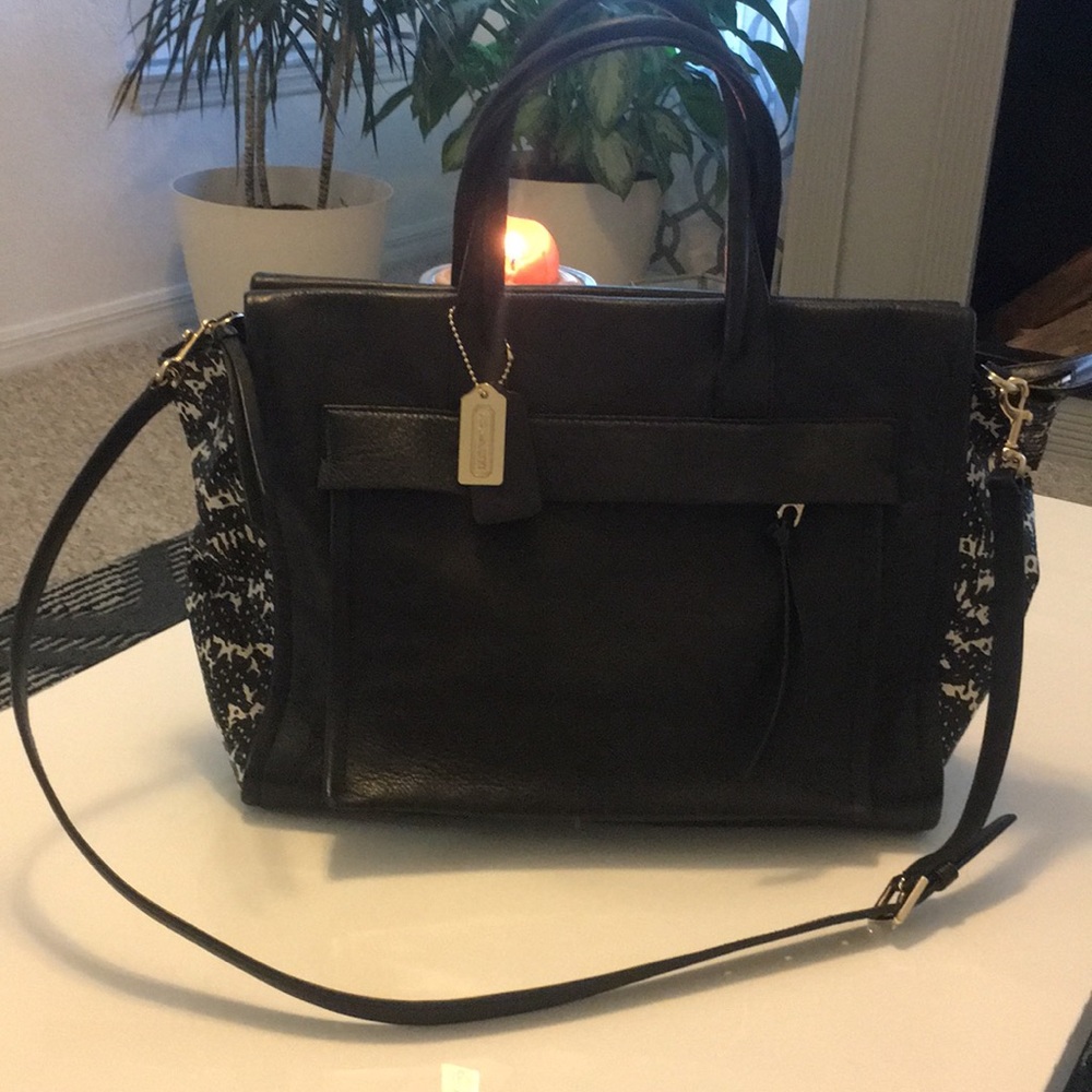 Coach Purse two tone python embossed leather